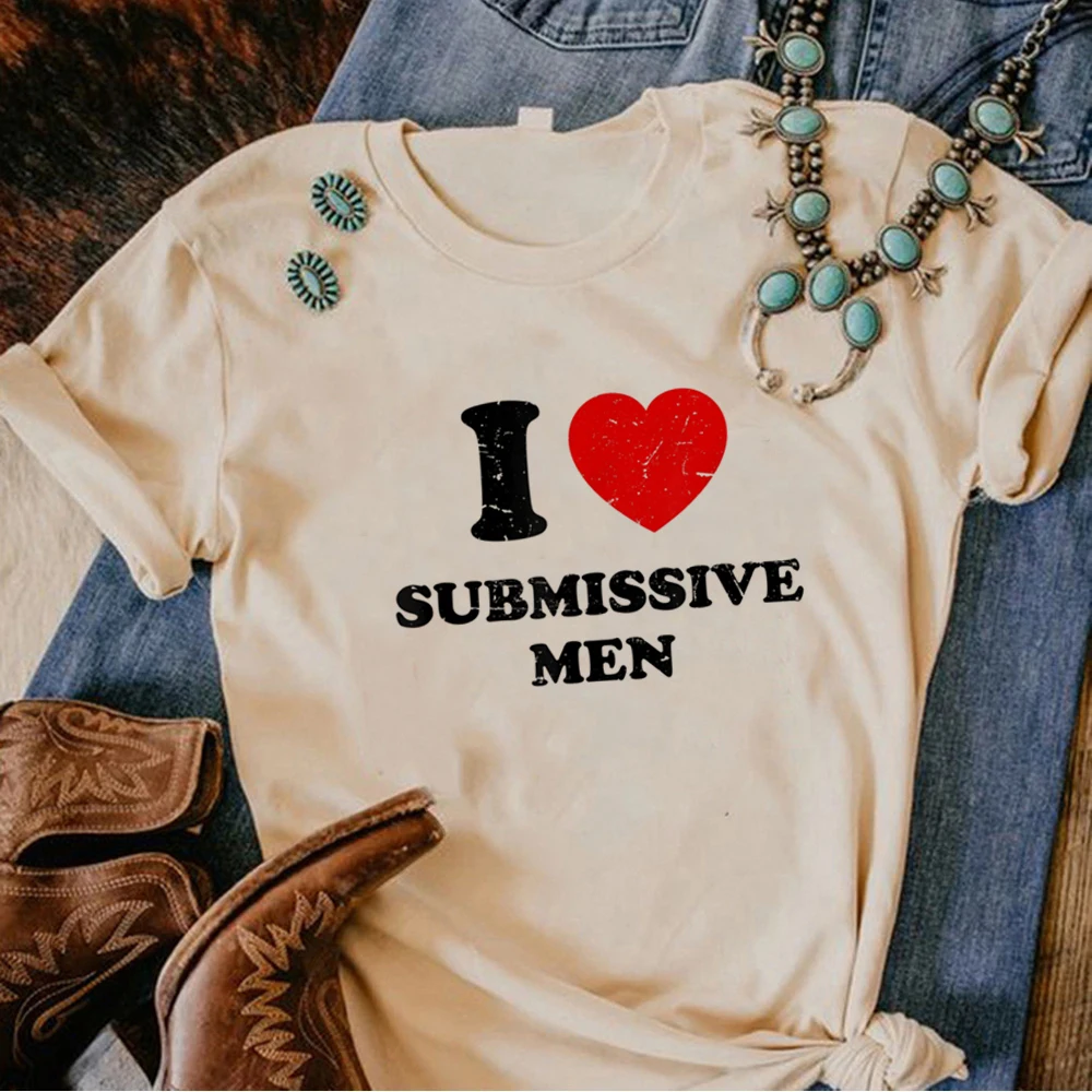 Camiseta "i Love sumisa" para hombre y mujer, camisa divertida de cómic, ropa harajuku de los años 2000