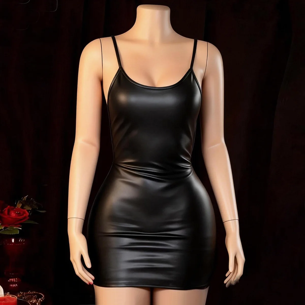 Porno Lingerie Exotic Underwear Woman PU Leather Plus Size Dress Babydoll Lenceria Sexi Costumes Sexy Clubwear Sleepwear