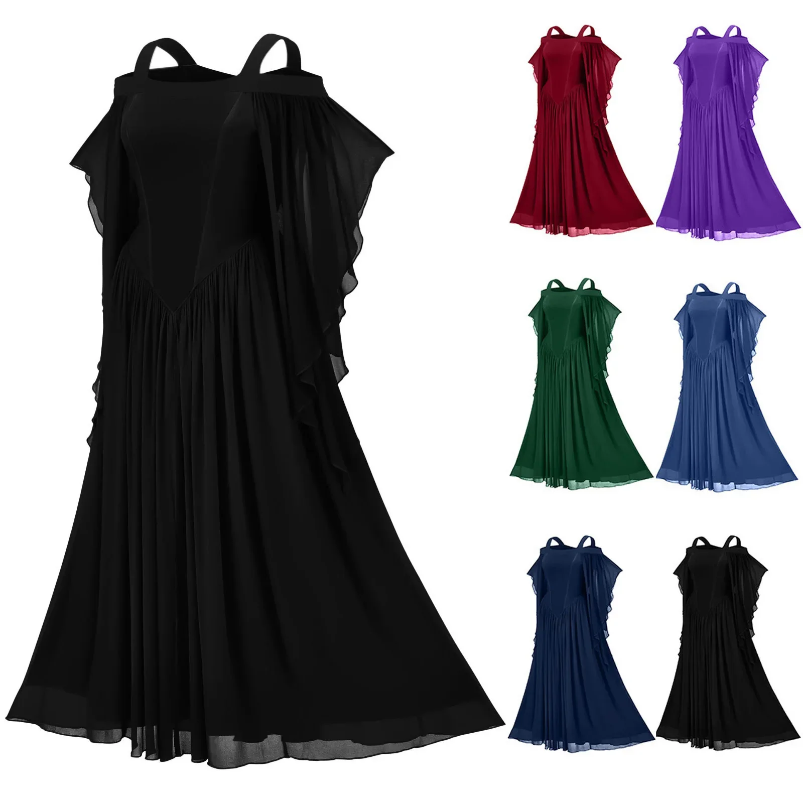 

Halloween Gothic Women Dress Medieval Vintage Cosplay Costume Witch Vampire Gothic Dress 90s Egirl Goth Slim Party Club Dress