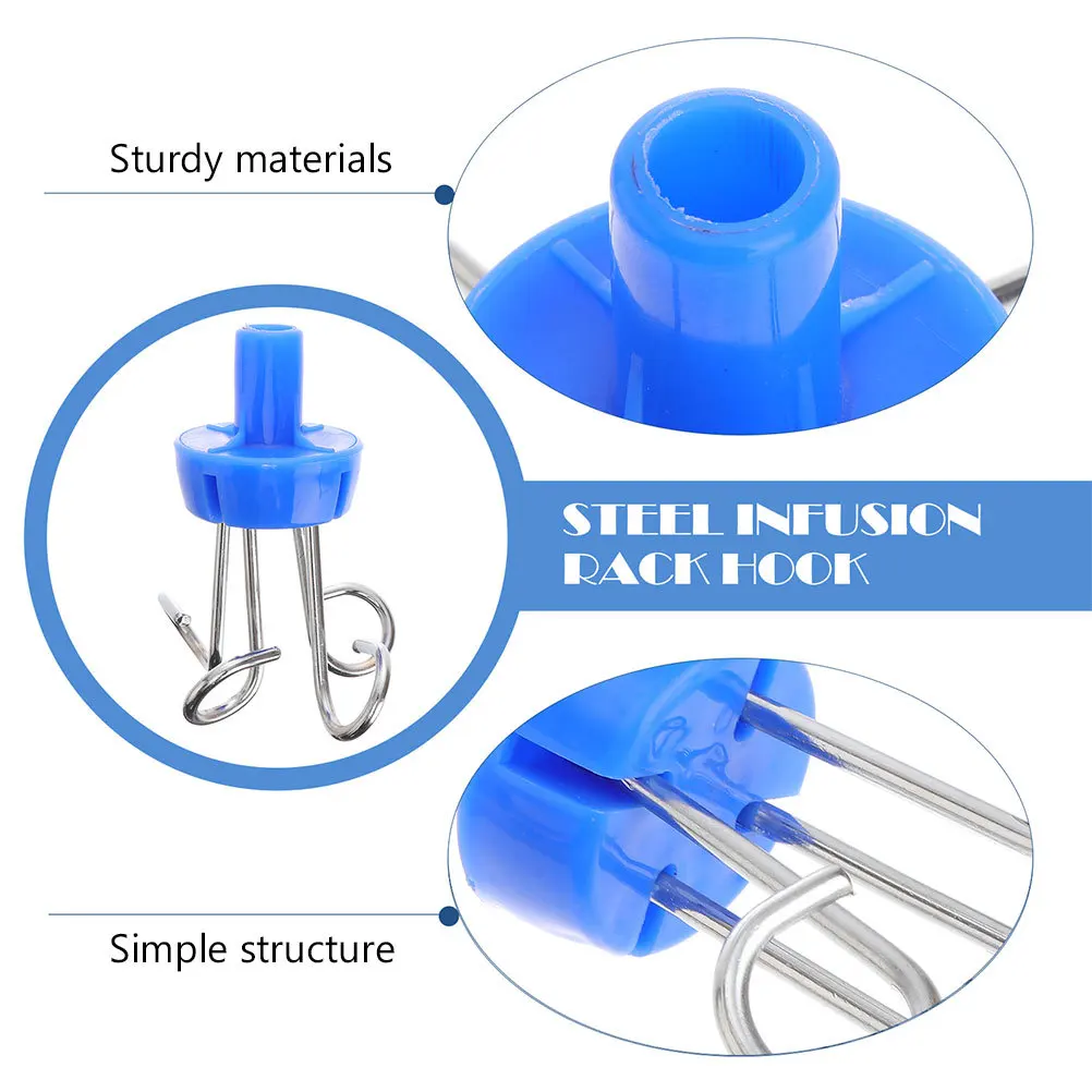 2Pcs Practical Iv Pole Hanger Multi-Functional Infusion Rack Accessory for Daily Use in Hospitals Clinics Small Coat Hooks
