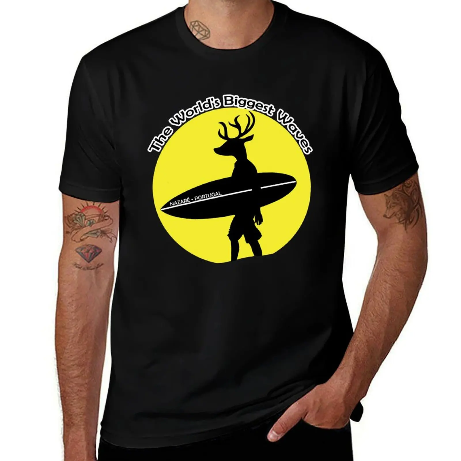 Nazaré – The World's Biggest Waves and the Legend of the Deer Surfer T-Shirt t shirt man casual T-Shirt