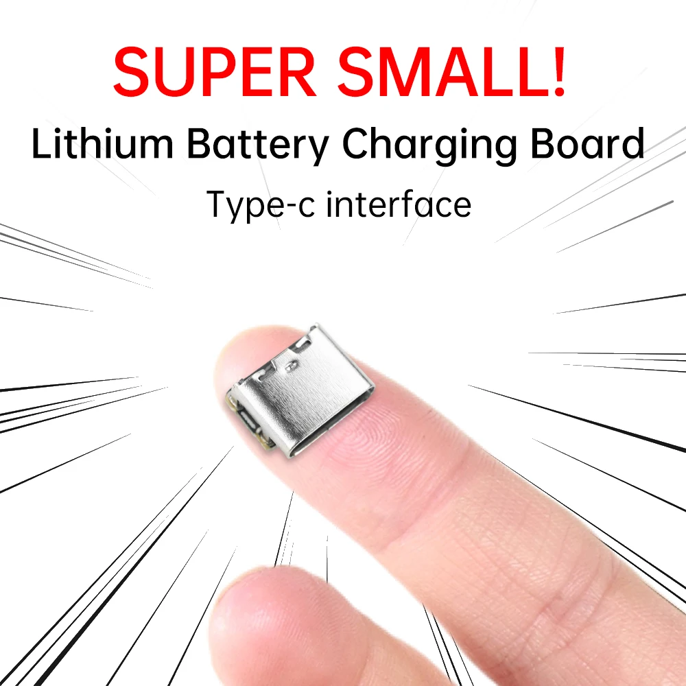 1-20PCS Mini Li-Ion Battery Charging Pad 3.7V 4.2V 18650 Type-C Input Keyboard Power Plate With Protection / With 8cm Wire image 3