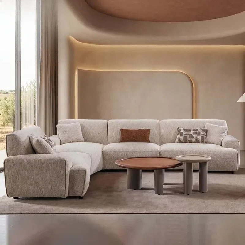 Modern Semi Circular Fabric Sofa Set High End Casual Combination Living Room Furniture Simple Decorative Couch