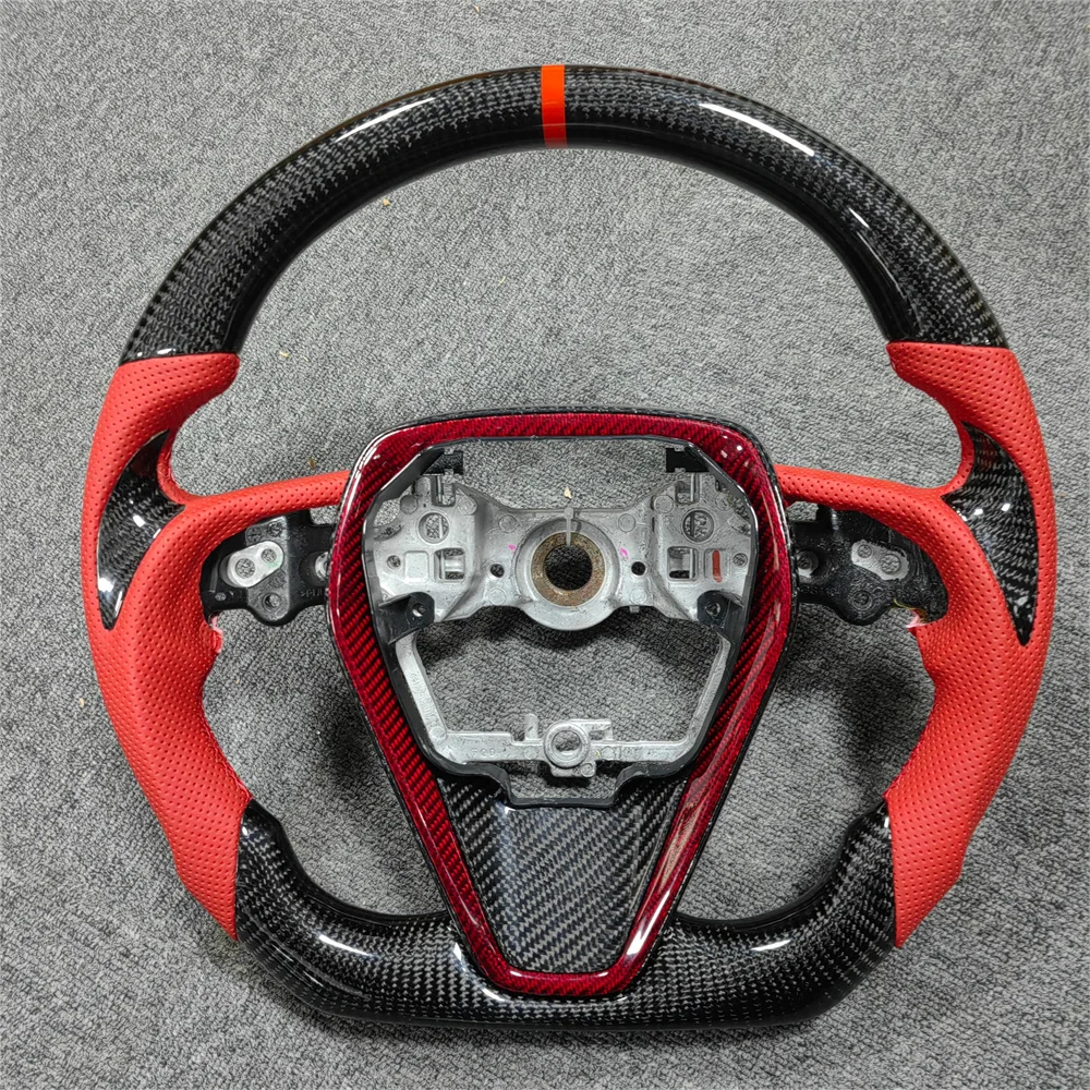 For Toyota Harrier leather custom Solid wood carbon fiber steering wheel Bring back the original label