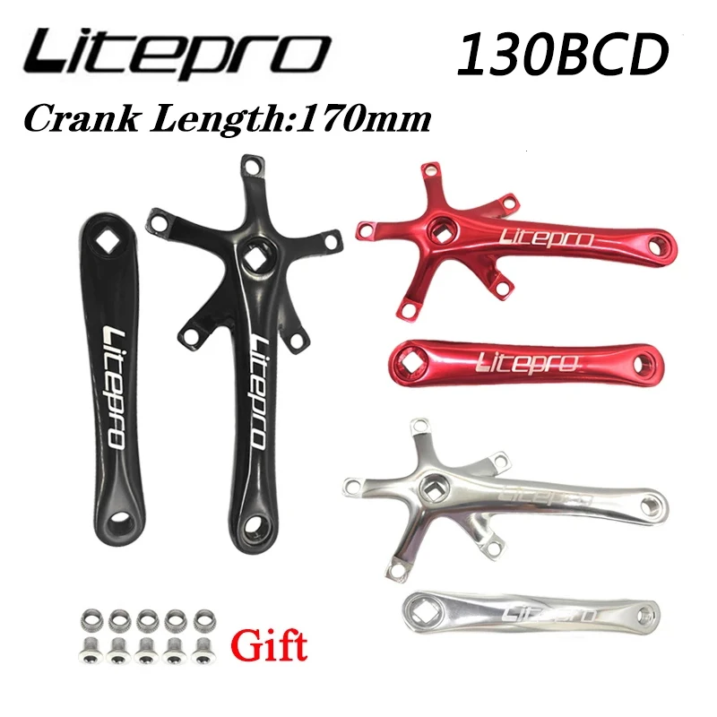 

Litepro Bicycle Crankset Integrated Chainring Crank 45/47/53/56/58T MTB Road Bike 130BCD Single Chainwheel Crank Parts