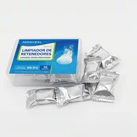 Professional Retainer Cleaning Tablets Mint Scent Denture Cleanser Effervescent Pack Removes Odor Plaque 10 Pieces MIRAVEXL 6