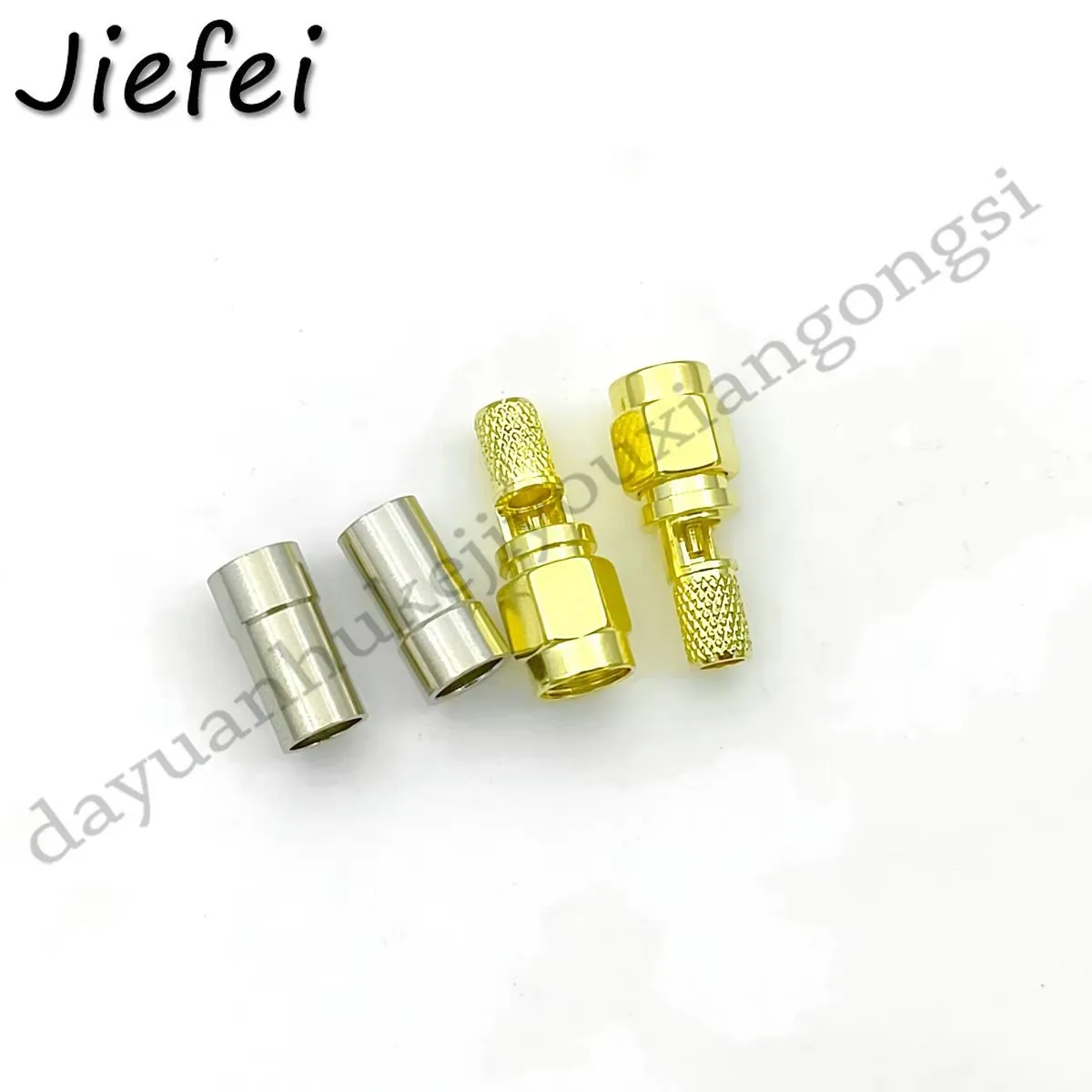 100-400PCS RF coaxial coax adapter RP-SMA / SMA Male Plug center window Crimp RG58 LMR195 RG142 RG400 RG223 Cable RF Connector
