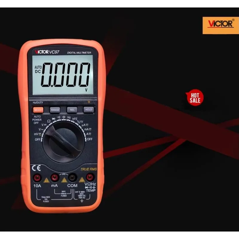 Цифровой мультиметр VC97, мультиметры с автоматическим диапазоном, истинное среднеквадратичное значение,999 отсчетов, цифровой профессиональный цифровой мультиметр