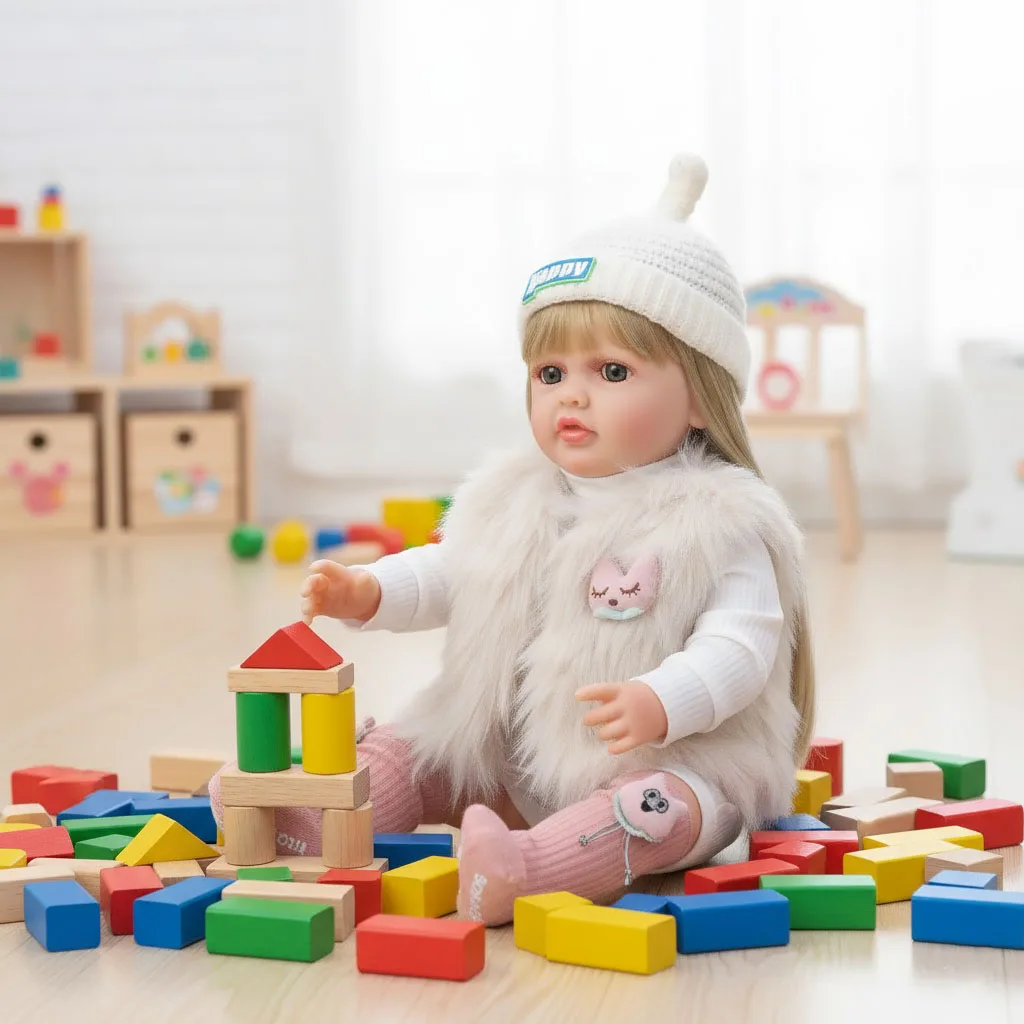 Cloveray 22 بوصة الأصلي الكلاسيكي كامل الجسم الفينيل واقعية تولد من جديد دمية طفل سوبر لطيف دمية من الفينيل اليدوية لعبة طفل هدية عيد الميلاد #4