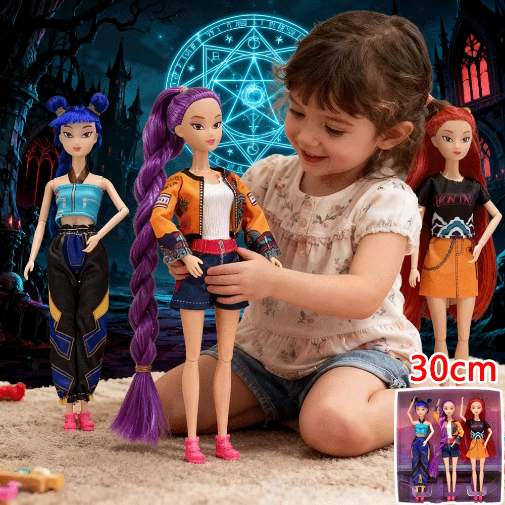 جديد K-Pop شيطان الصيادين أنيمي Kpop فتاة مجموعة الكرتون رومي زوي ميرا عمل أرقام تماثيل من الفينيل نموذج دمى الفتيات هدايا عيد الميلاد #2