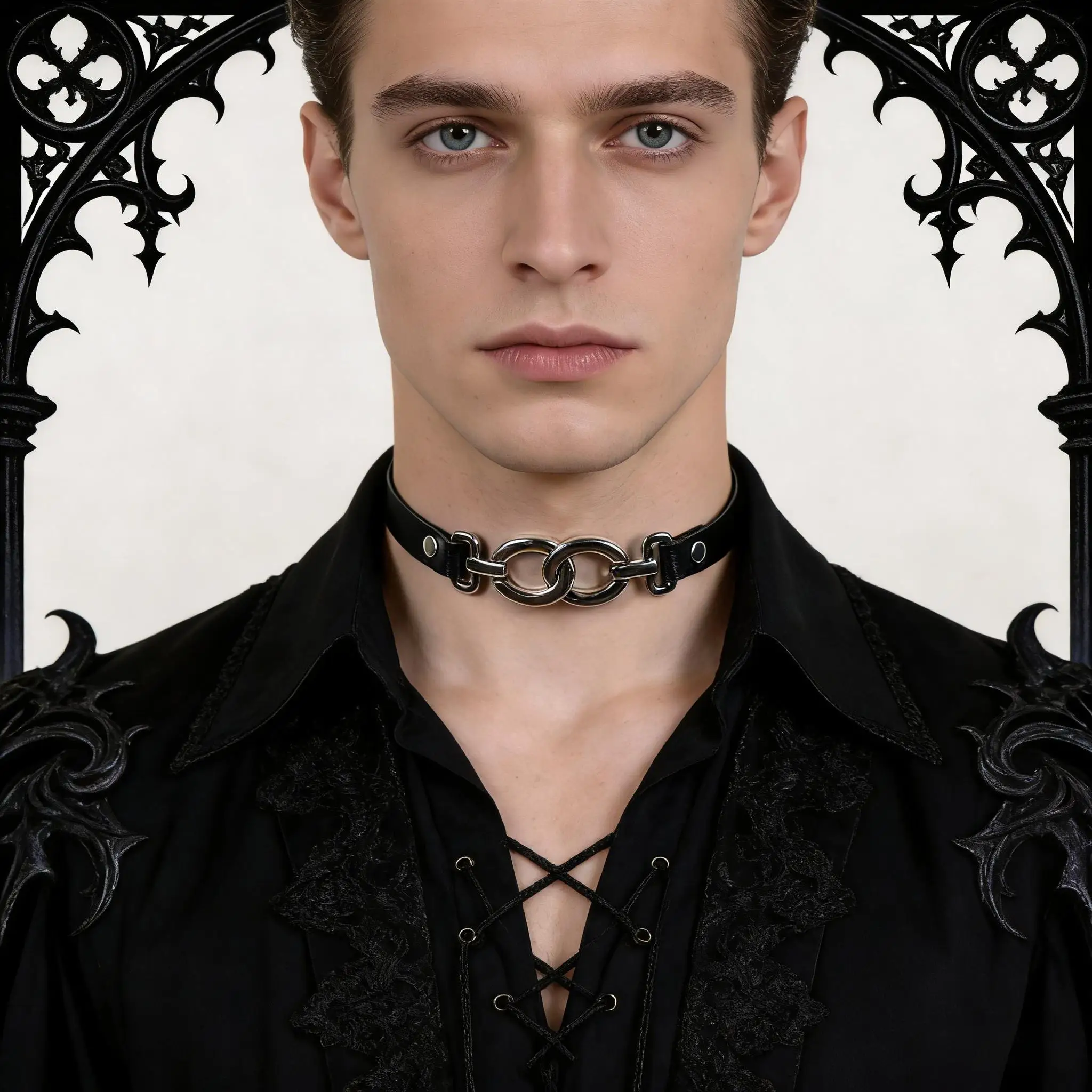 Men's PU Leather Choker Necklace - Gothic Punk Suitable for Daily Wear, Y2K Party, Year-Round Versatile Accessory