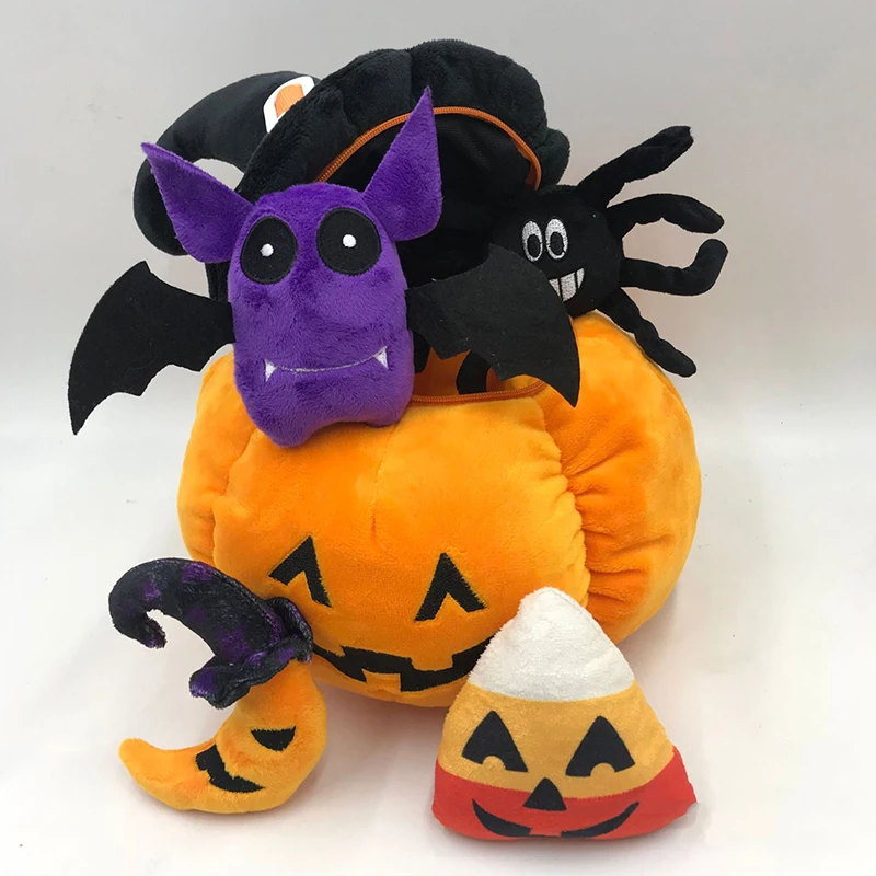 ハロウィーンのぬいぐるみ,カボチャの枕,悪魔,コウモリ,クモ,月,キャンディー人形のセット,赤ちゃんと大人へのギフト