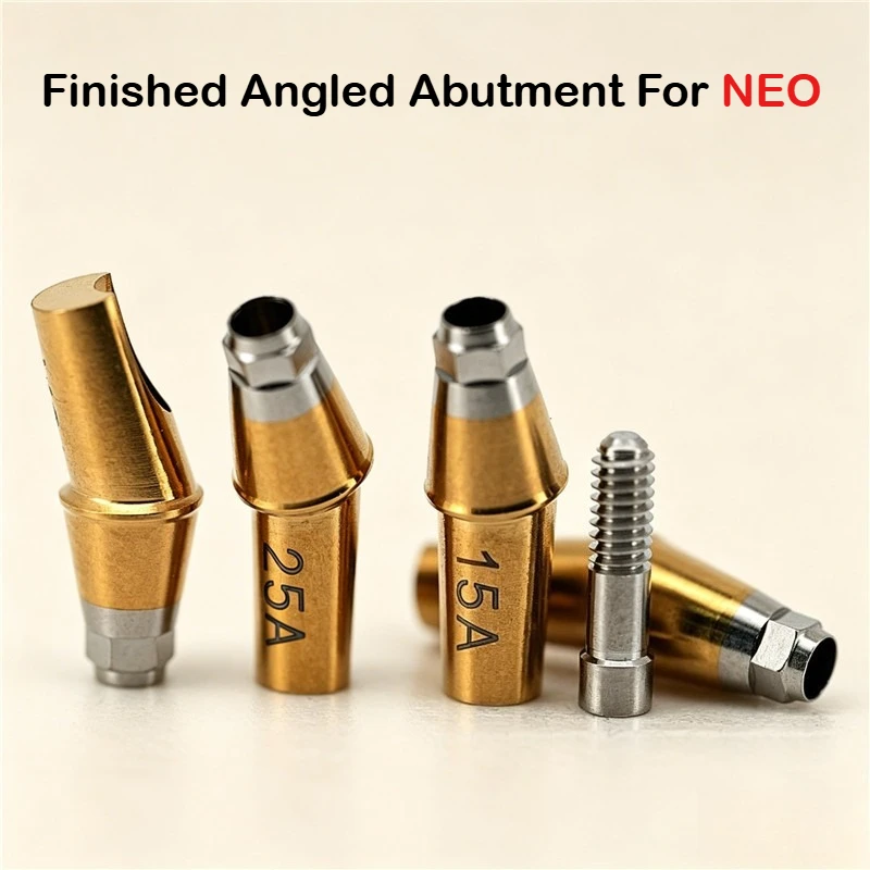 10Pcs Titanium Alloy Angled Abutment 15°&25° Compatible With NEO Dental Implant Repair Parts