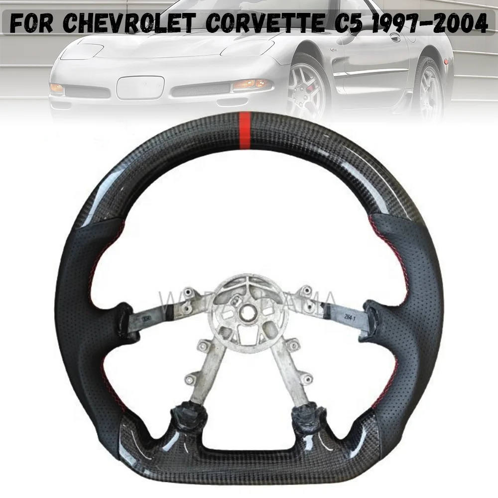 For Chevrolet Corvette C5 1997 1998 1999 2000 2001 2002 2003 2004 Carbon Fiber Steering Wheel Leather Racing Wheel