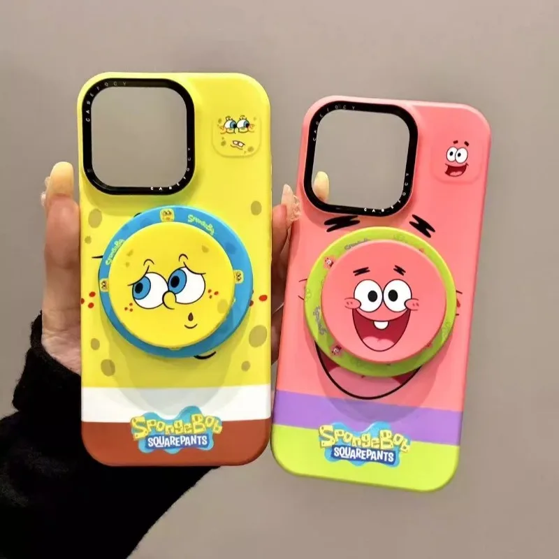 

Аниме Губка Парик Стар 2026, японский, корейский, милый, с магнитным держателем, чехол для телефона для IPhone, мультяшный кавайный чехол с кольцом и пряжкой, новинка