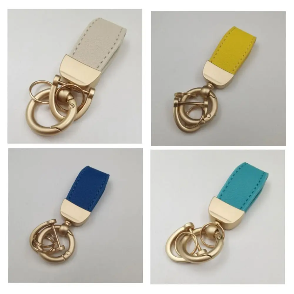 Microfiber Leather Car Keychain with Zinc Alloy Ring Anti-lost Car Key Chains Heavy Duty Universal Key Ring Men and Women