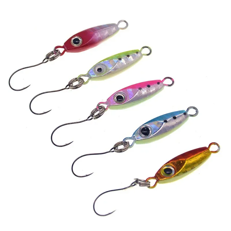 New Mini Fishing Lure 2.7CM 4.5CM 3g 6g Spoon Metal Lures Spinnerbait Minnow Small Fish Single Hook Jig Stream Trout Winter Ice