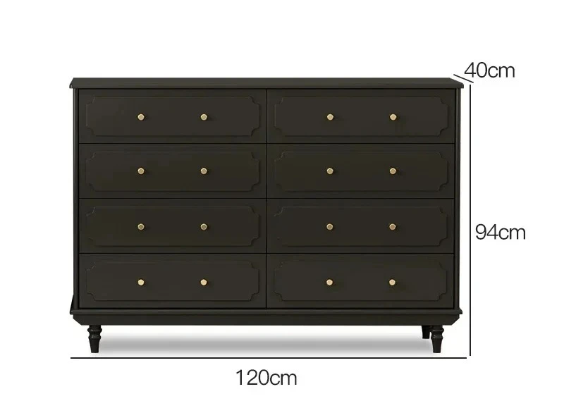 Y1 ZC Bedroom Eight Spares Cabinet Solid Wood Retro Tailstock Storage Entrance Cabinet Living Room Five Buckets Chest of Drawer
