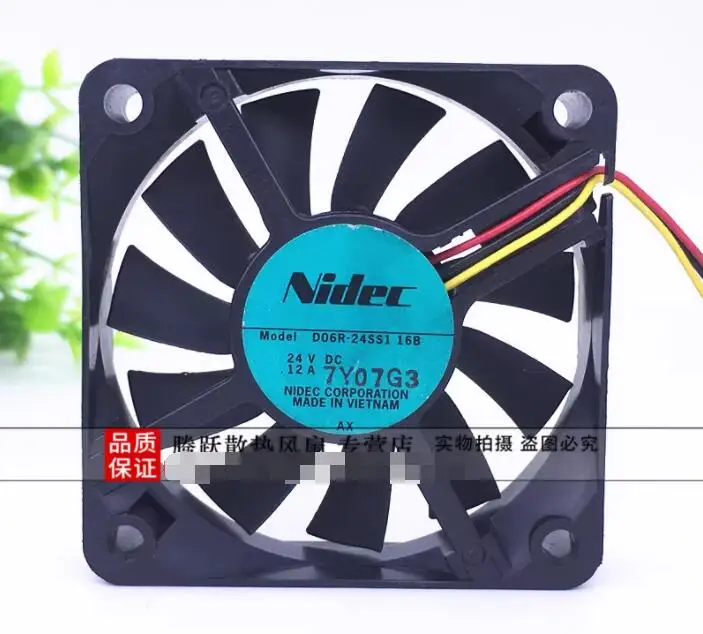 

Nidec D06R-24SS1 DC 24 В 0,12 А 60x60x15 мм 3-проводной охлаждающий вентилятор