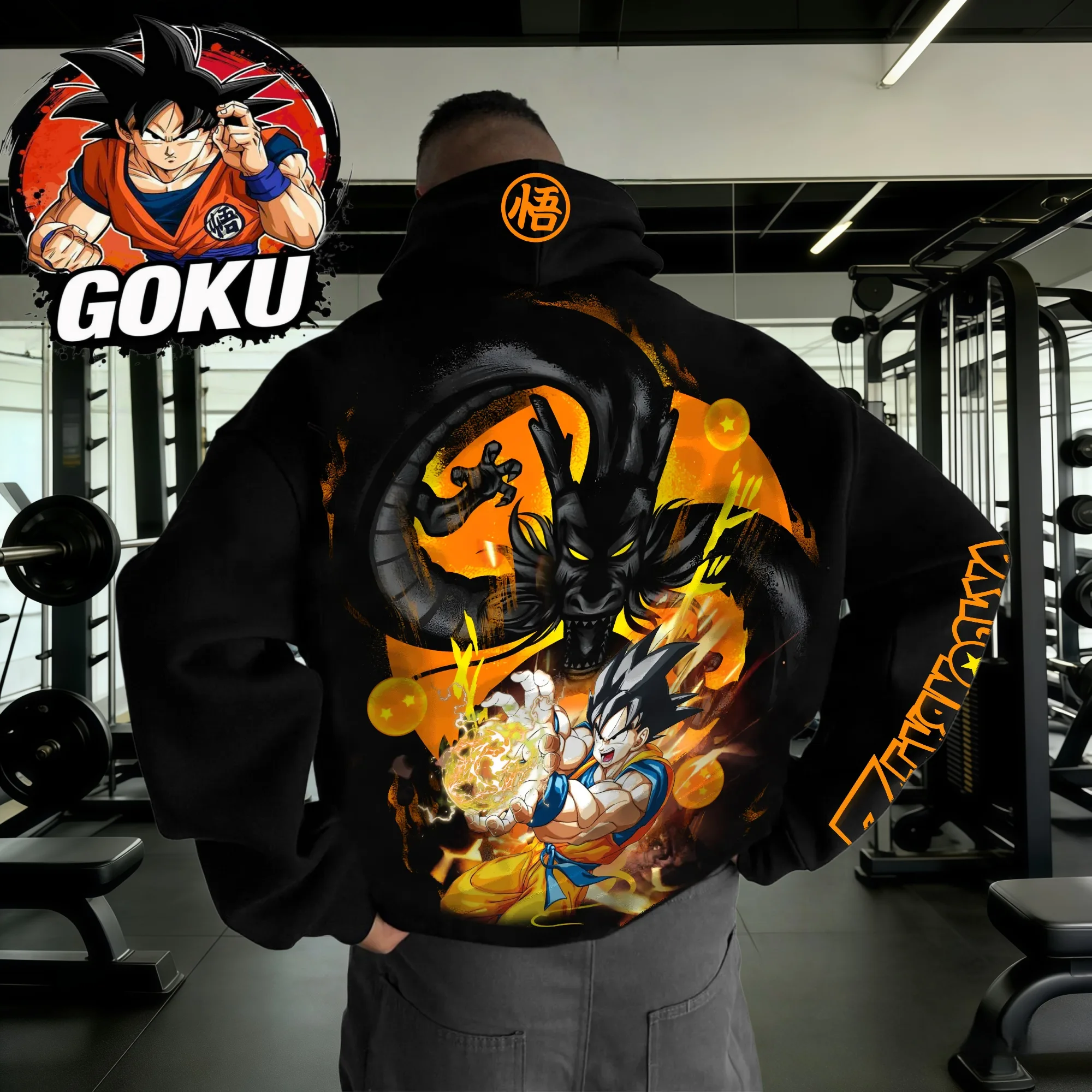 2026 Herbst Winter Dragon Ball Hoodie 100% Baumwolle Übergroßer Goku & Shenron Druck Vintage Gym Streetwear Unisex Sweatshirt für Herren