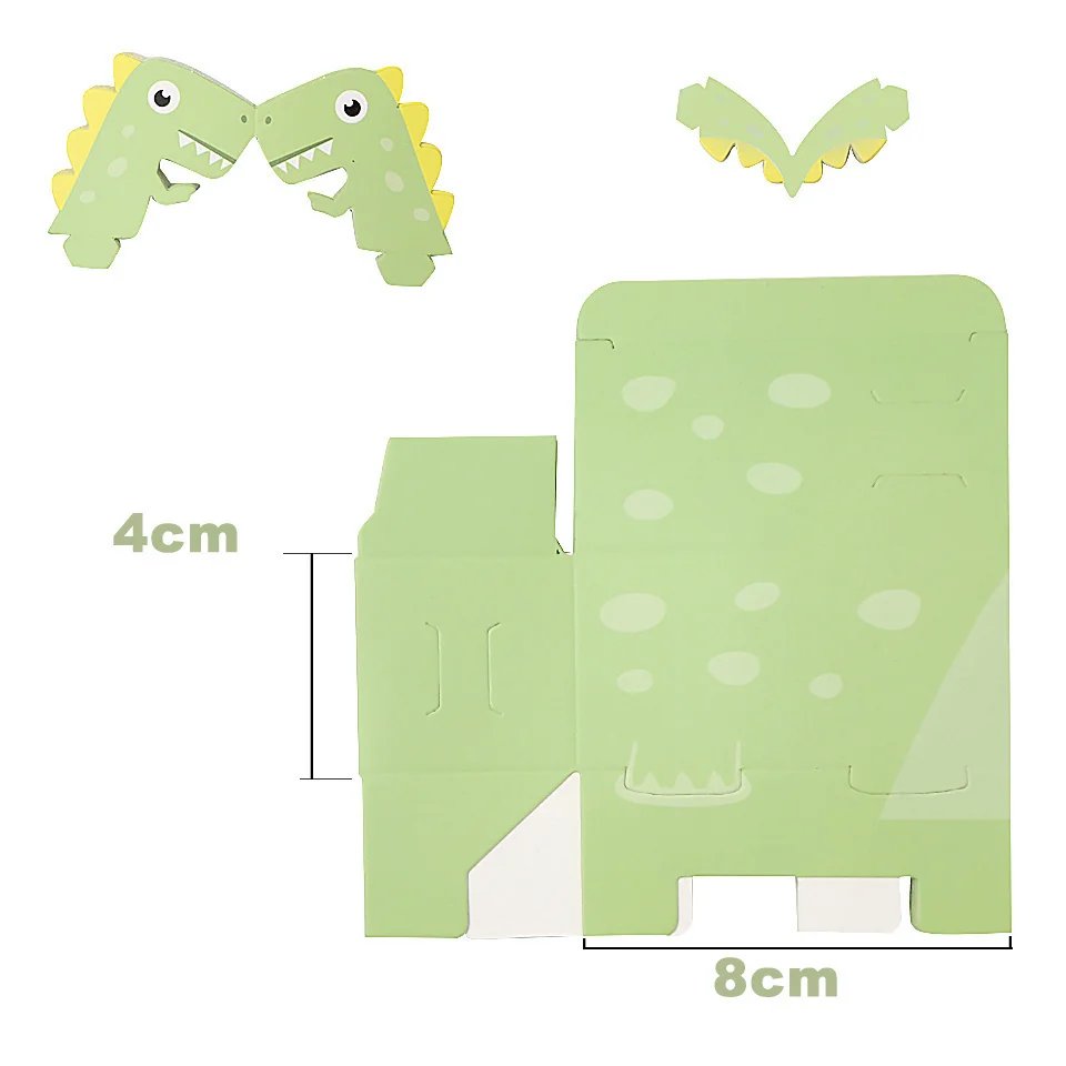 1set Dinosaur Candy Boxes Carton Cookie Bags Lollipop Holder Cards for Kids Dinosaur Birthday Party DIY Baking Packaging Supply