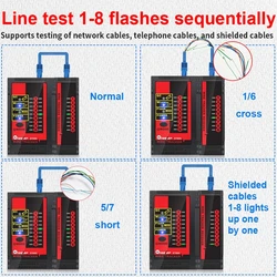 TOOLTOP ET605 Network Cable Tester RJ45/RJ11 Cable Port Test POE LAN Break Circuit Analyze Cable Tracing Line Maintenance Tool