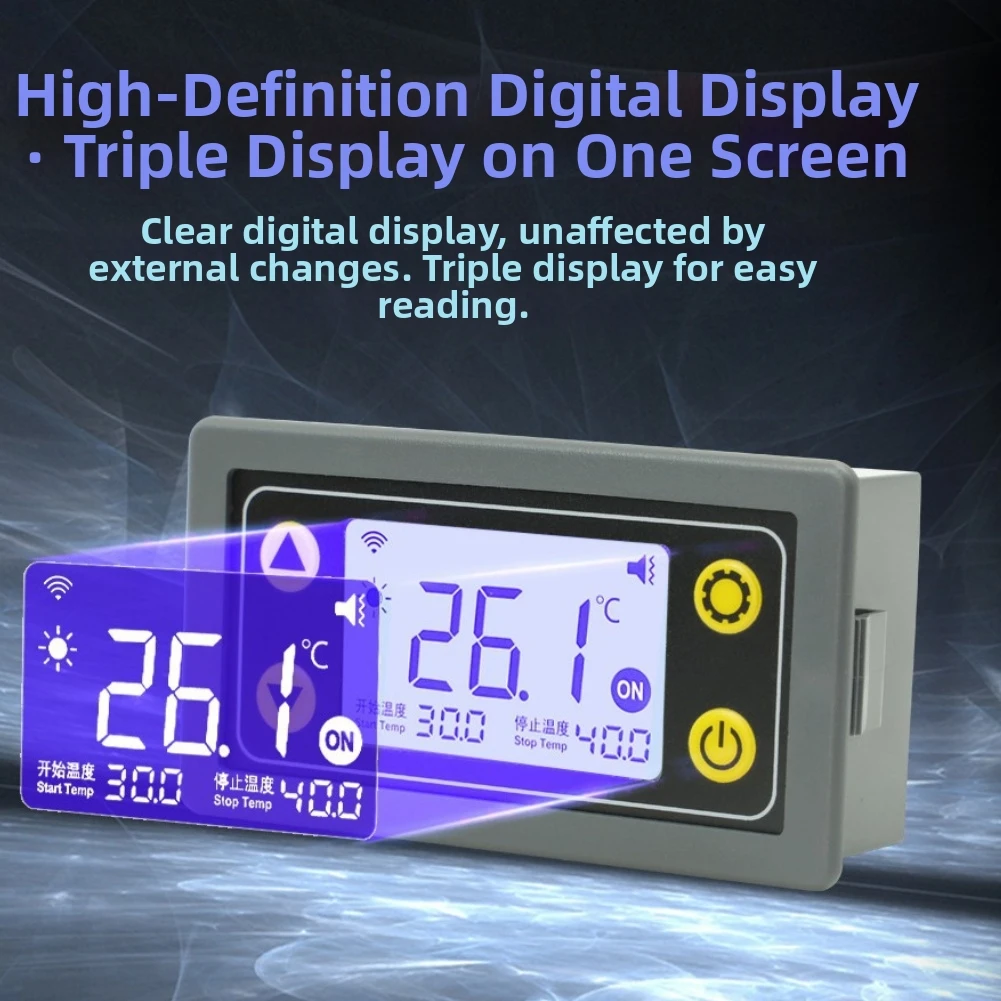 WiFi Intelligent Thermostat, LCD Digital Remote Temperature Controller With Sensor Probe For Home Heating & Cooling System