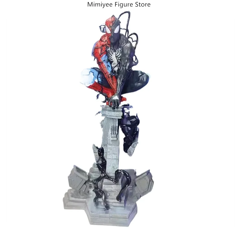 38cm Homem-Aranha Venom Symbiote Acuching Led Light Up Estátua Coleção de filmes Modelo Decoração Presente ​