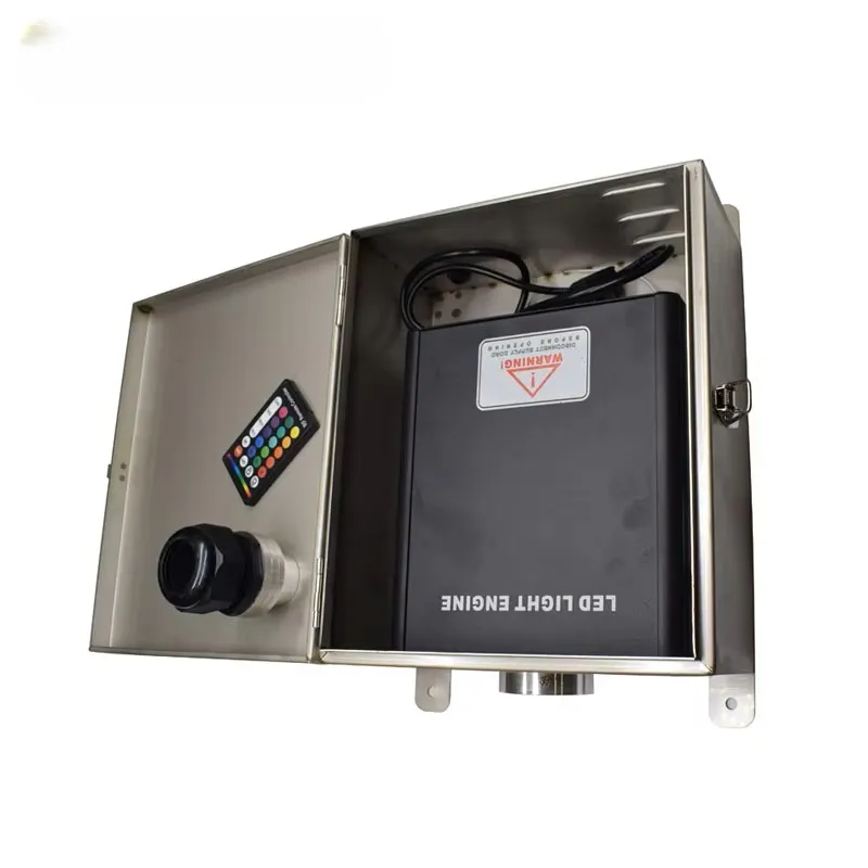 1X Waterproof IP67 45W RGB Color LED Optical Fiber Light Engine Used Outdoor PMMA Fiber Optical Decorative Lighting Project