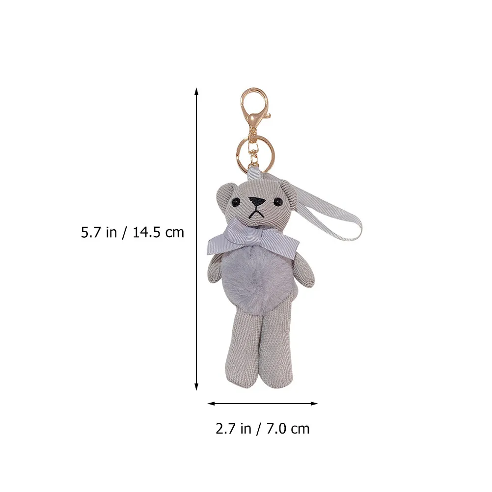 Bear Key Chain Plushie Charm Keychain Cute Little Pendant Keychains Keyring Stuffed