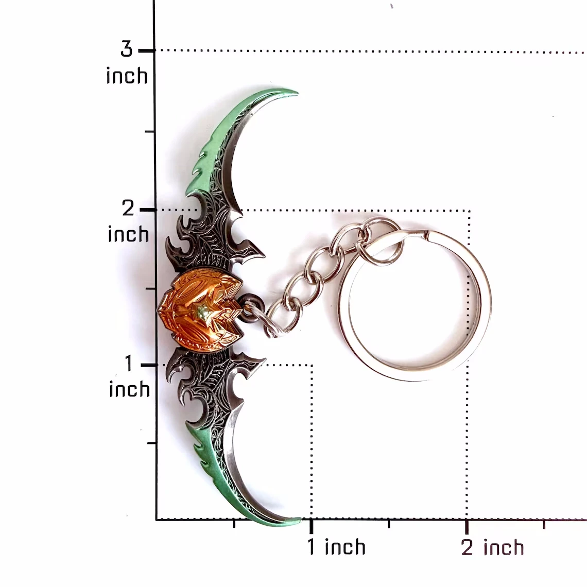 Anime Frostmourne Kuiersaila Ashbringer Xue Hou Schlüsselanhänger | Mini Metall-Schafskopf Löwenkopf Modell Schwert König Lich Llane Anhänger – Detail 1