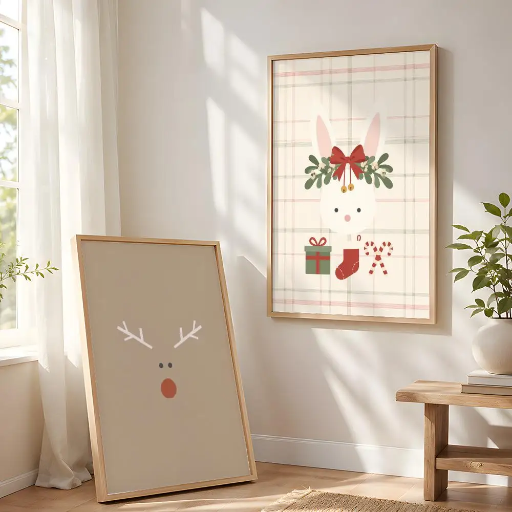 Merry Christmas Painting Calligraphy Canvas Poster Art for Bedroom Living Room Home Decor Wall Decoration Decals Gift
