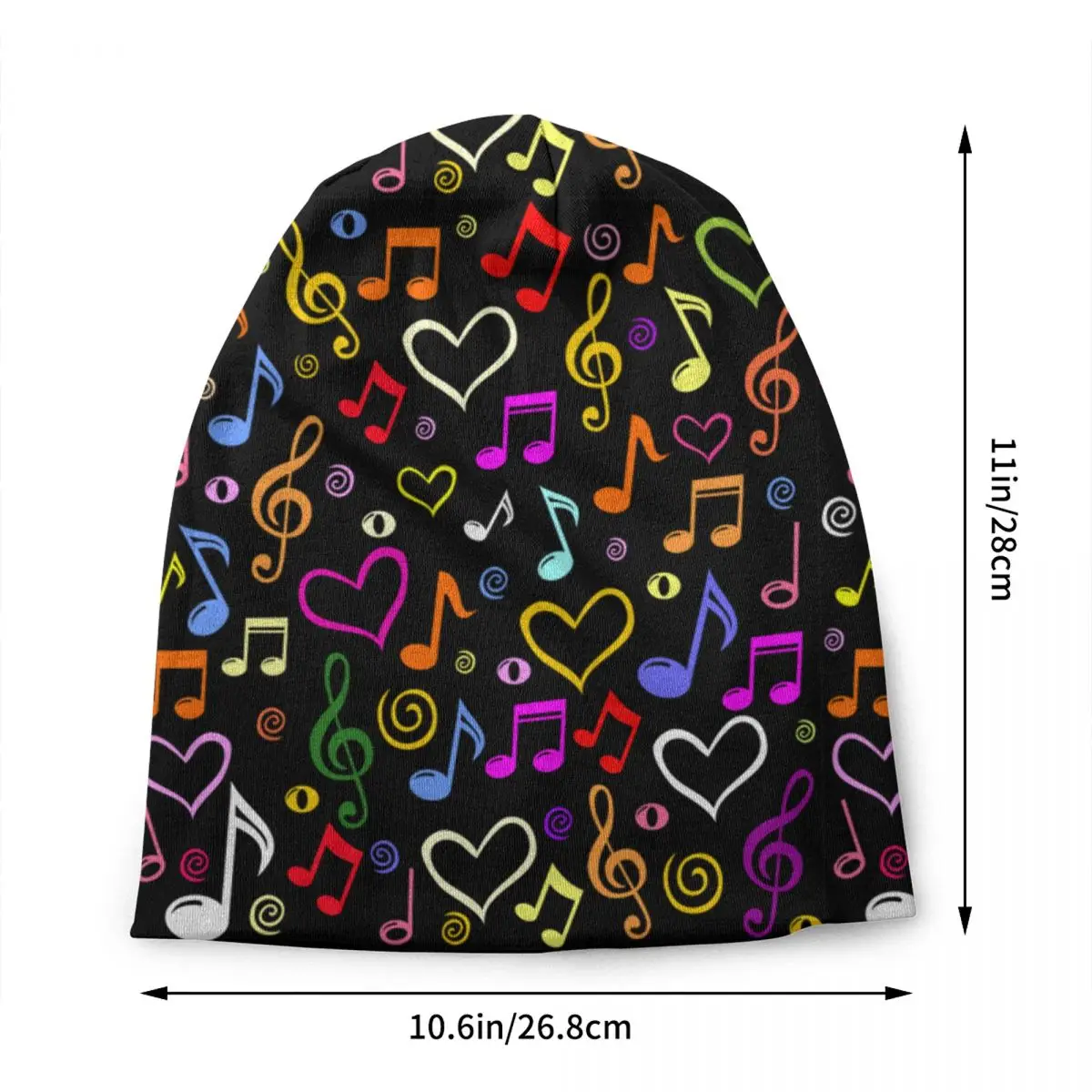 Custom Music Festival Musical Notes Bonnet Hats Cool Knitted Hat For Men Women Autumn Winter Warm Skullies Beanies Caps