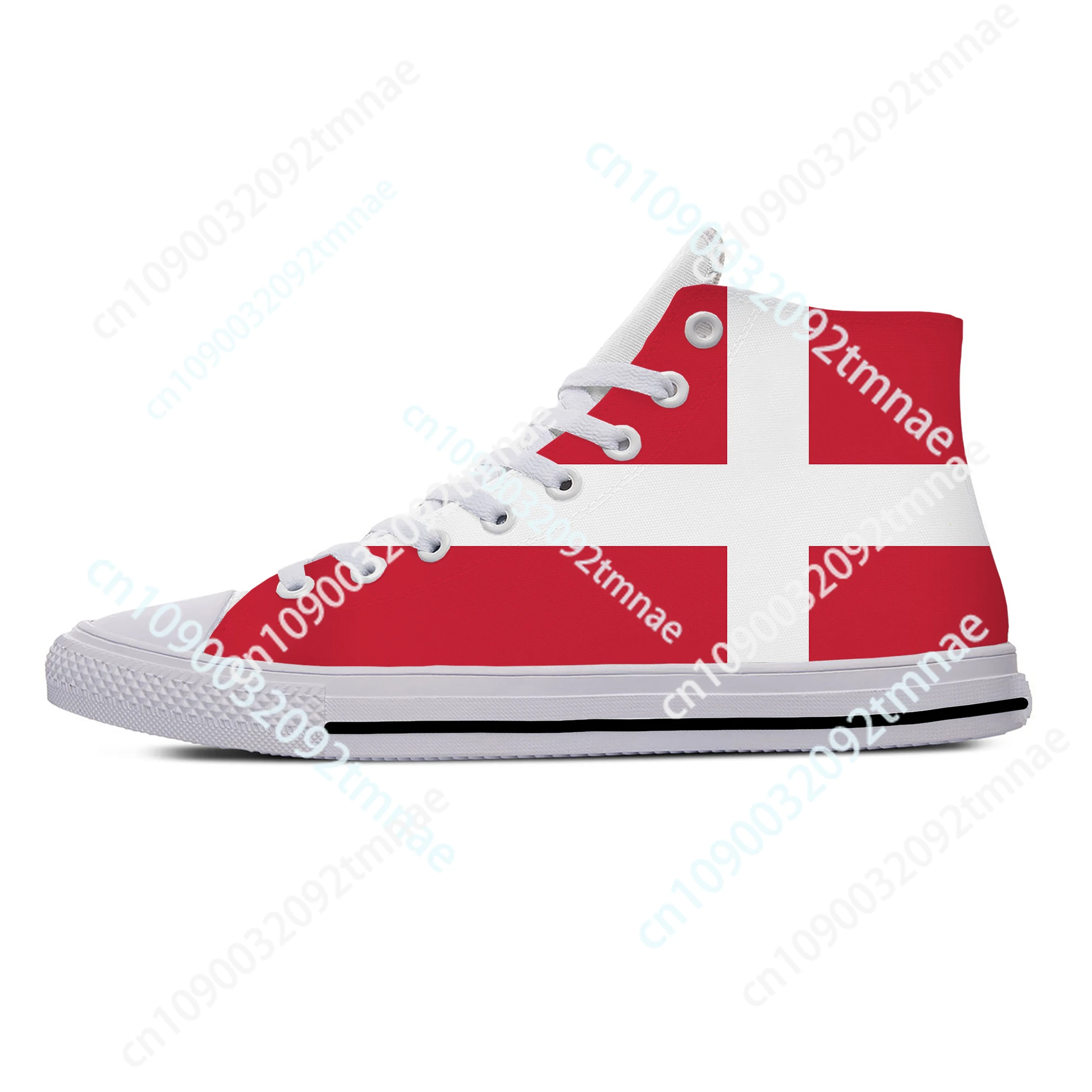 Dinamarca e bandeira dinamarquesa reino sapatos patrióticos para homens e mulheres, sapatos de bordo, leve, respirável, personalizado, top alto, moda, quente