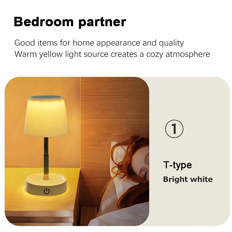 Bedside Wooden Table Light Nightstand Warm Light Reading Light Bedroom Night Lights Electric Power Home Decor Desk Light