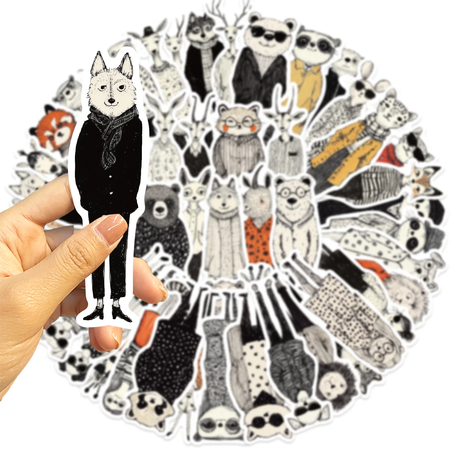 50 قطعة ملصقات الجمجمة الداكنة الرجعية موضة الحيوان ملصقات أجهزة الكمبيوتر المحمولة القرطاسية سكرابوكينغ المواد خمر اللوازم الجمالية