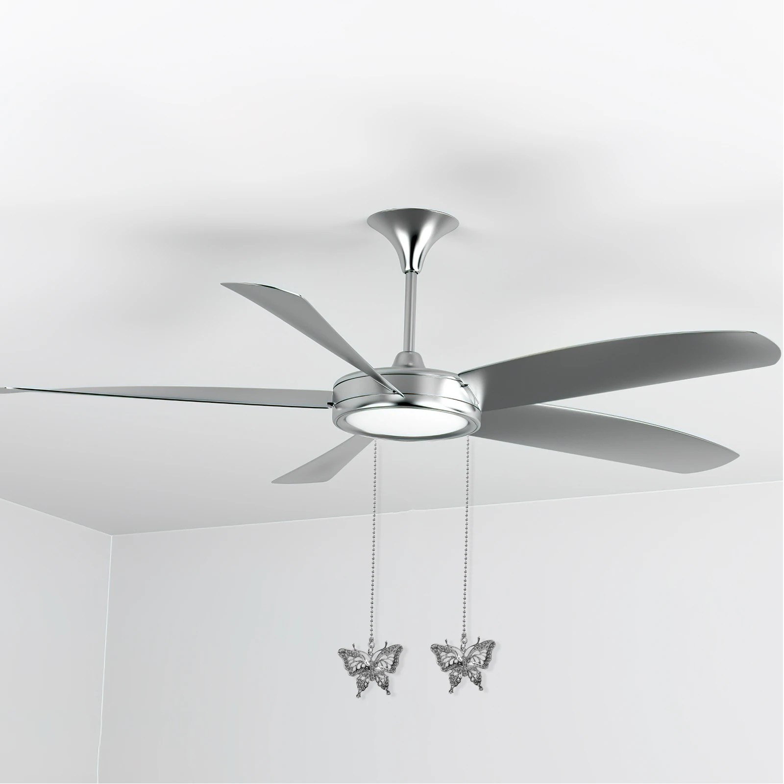 2 Buah Rantai Tarik Lampu Gantung Kipas Angin Plafon, Rantai Ekstensi Dekoratif untuk Kipas Angin Plafon, Lampu Meja, Lampu Dinding, Bentuk Kupu-kupu