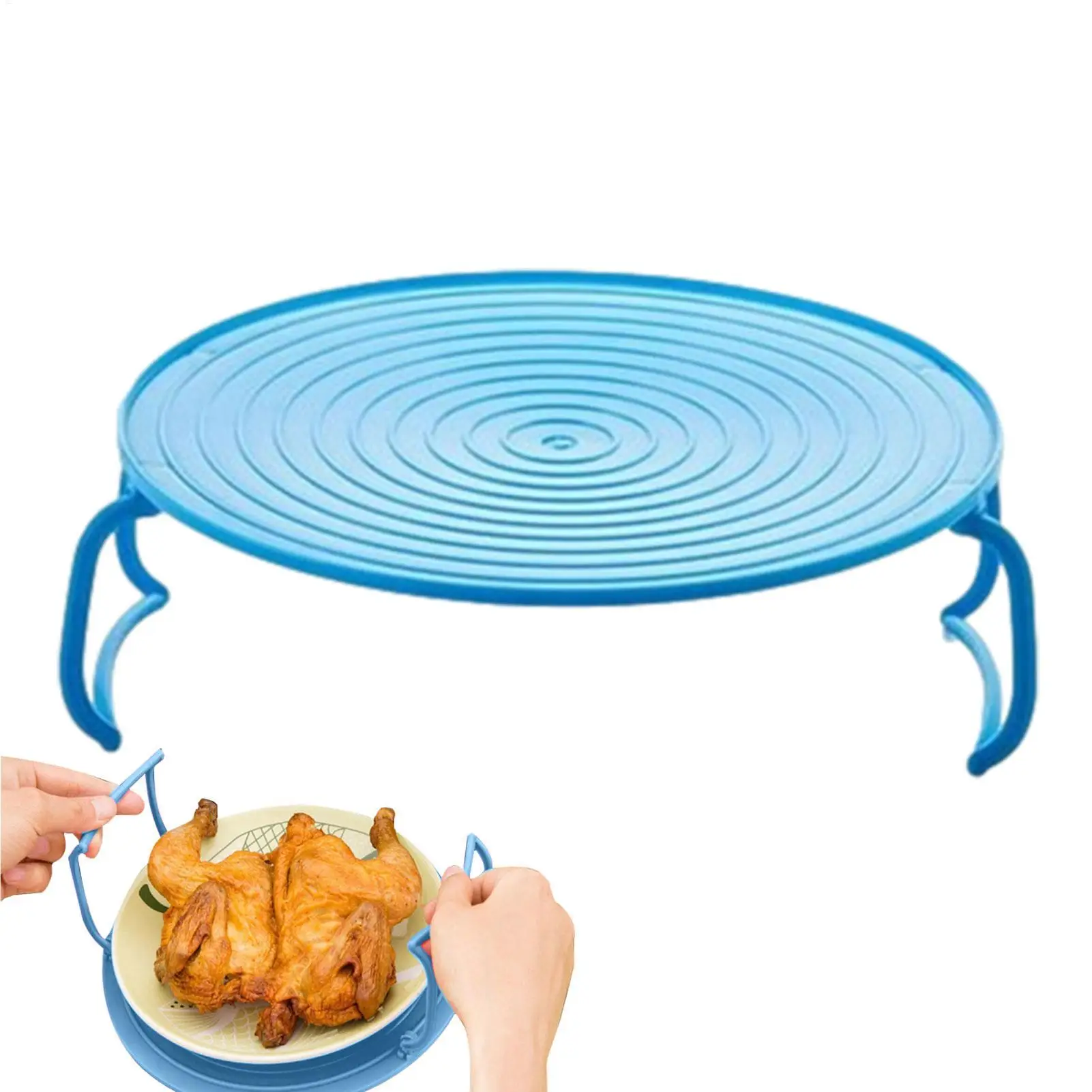 23.5cm Multifunction Insulated Heating Tray Rack Plastic Kitchen Gadgets Microwave Steaming Rack Kitchen Storage Rack