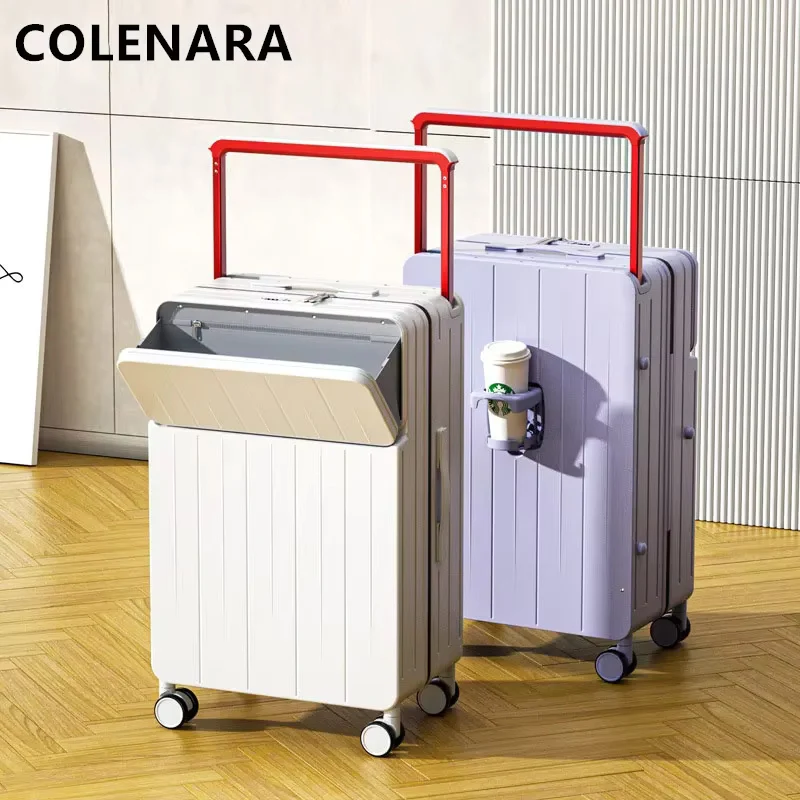 COLENARA USB Charging Suitcase Front Opening Laptop Boarding Case 20