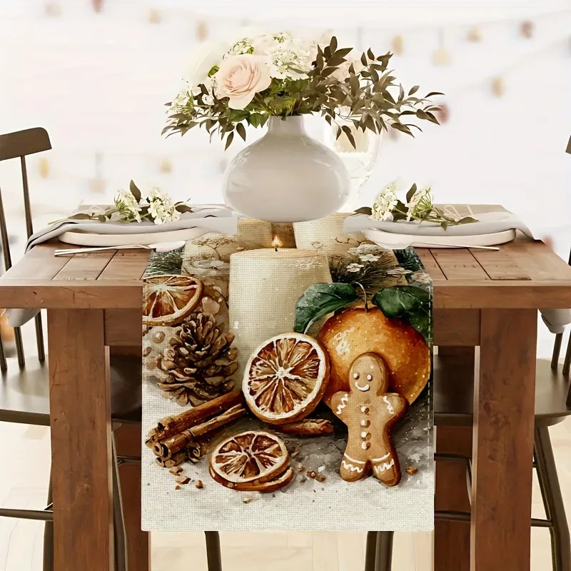 Candles And Gingerbread Man Autumn Table Decoration Holiday Restaurant Decoration Warm Farmhouse Table Decoration