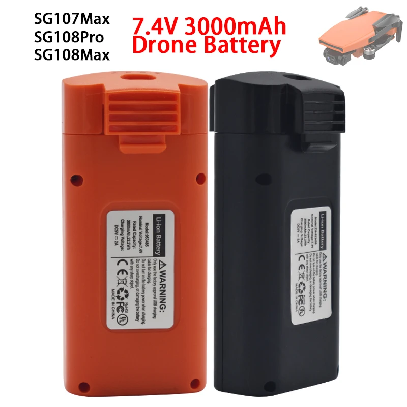 SG108 Max Pro SG107Max Lipo Battery 7.4V 3000mAh drone battery black/orange 5G 4K brushless unit accessories