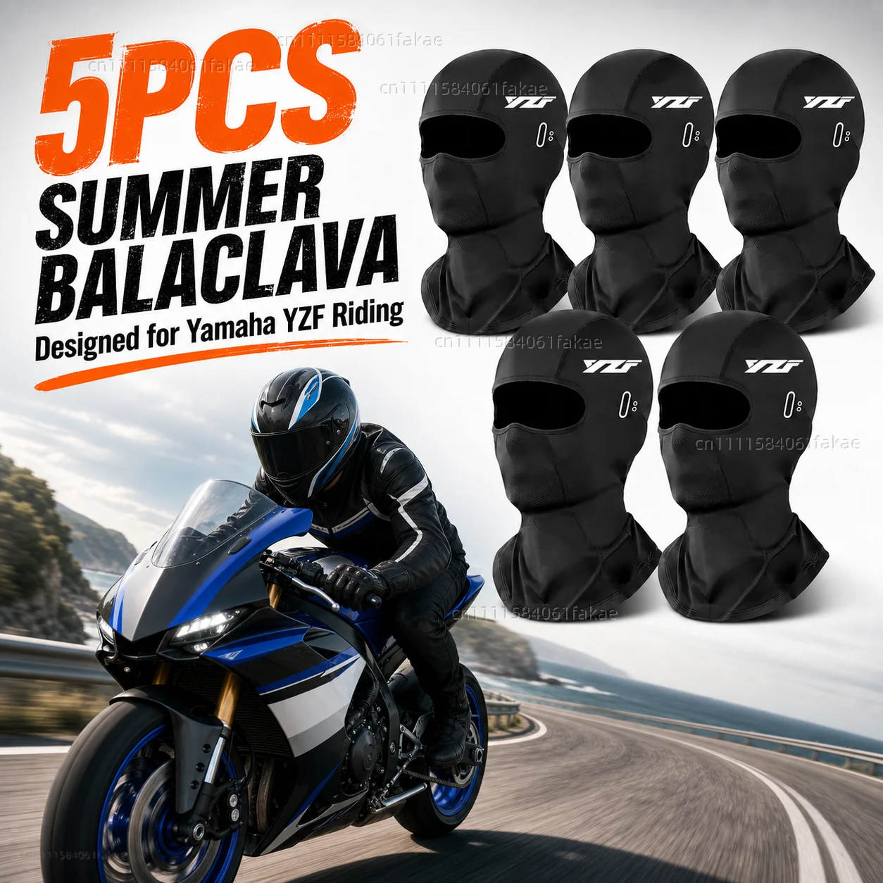 

5PCS Motorcycle Balaclava Summer UV Protection Glasses Face Breathable Hole For Yamaha YZF R3 R25 R6 R1 2013-2019 Riding Gear