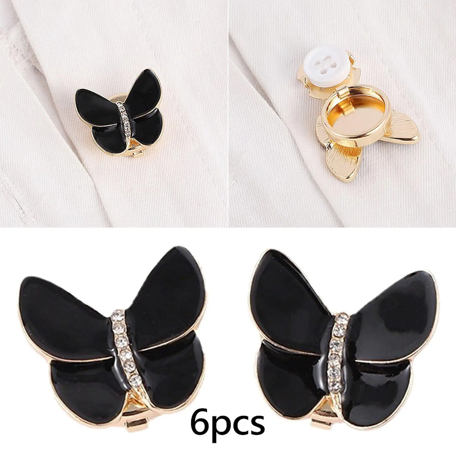 6 Pieces Butterfly Cuff Button Covers Handmade for Banquet Wedding Birthday