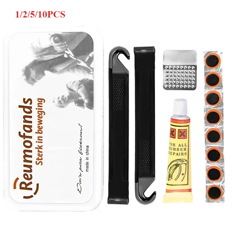 Kit de reparo de pneus de bicicleta portátil, 1/2/5/10 peças, remendo frio, ferramentas selantes sem cola para fixação rápida de pneus de tubo interno
