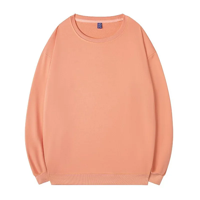 Autumn Thin Sweatshirts for Men and Women Crew Neck Solid Color Loose Casual Drop Shoulder Large Size Long Sleeve Sweatshirt