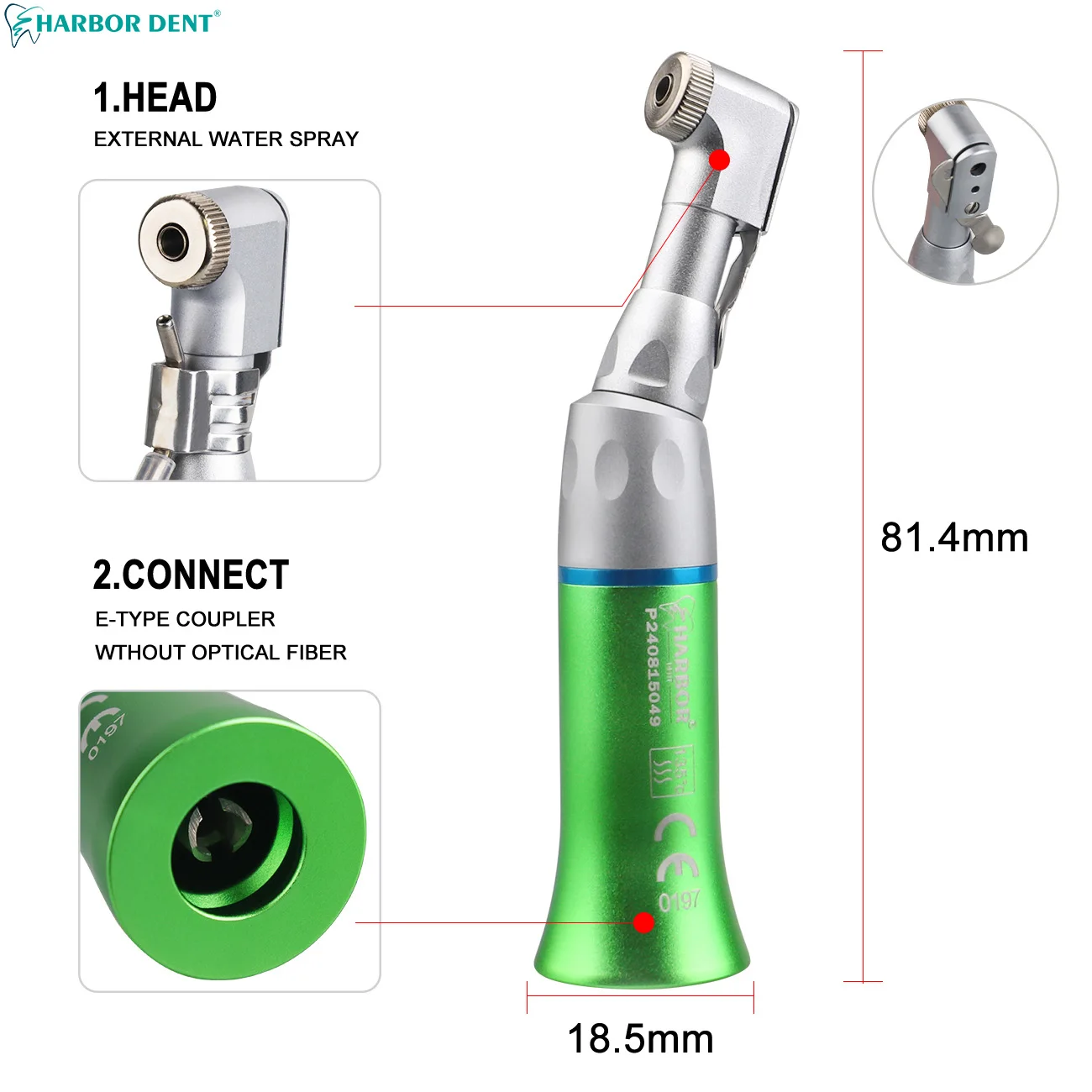 Dental Low Speed Handpiece Kit Straight Contra Angle External Air Motor 2/4 Holes Dentistry Polishing Instrument