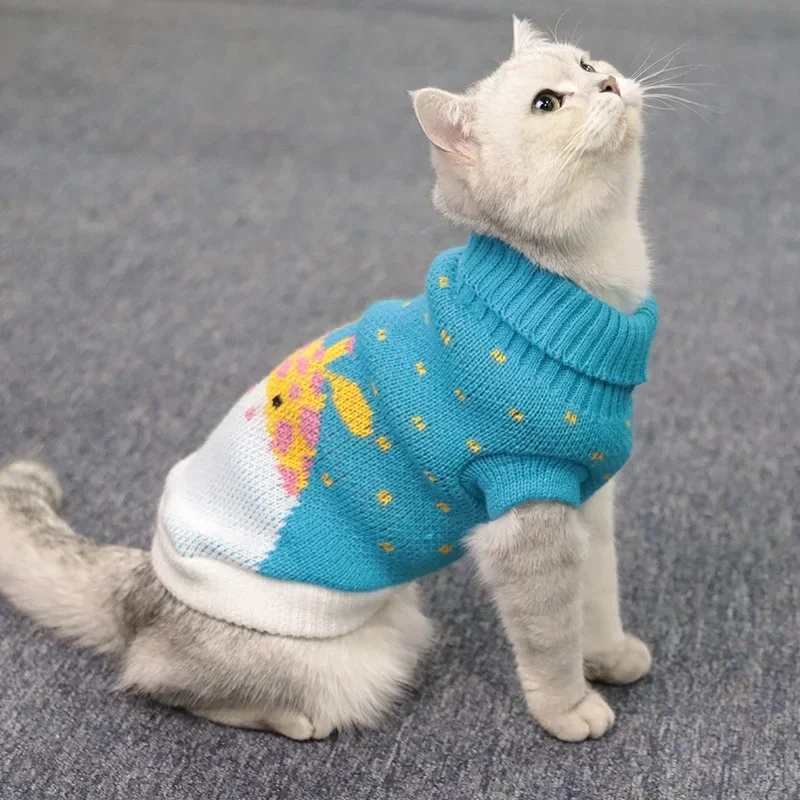 Fashion Winter Cat Sweater Vest Sphynx Cat Clothes for Cats Clothing Christmas Pet Clothes Kedi Katten Pullover Ropa Para Gatos