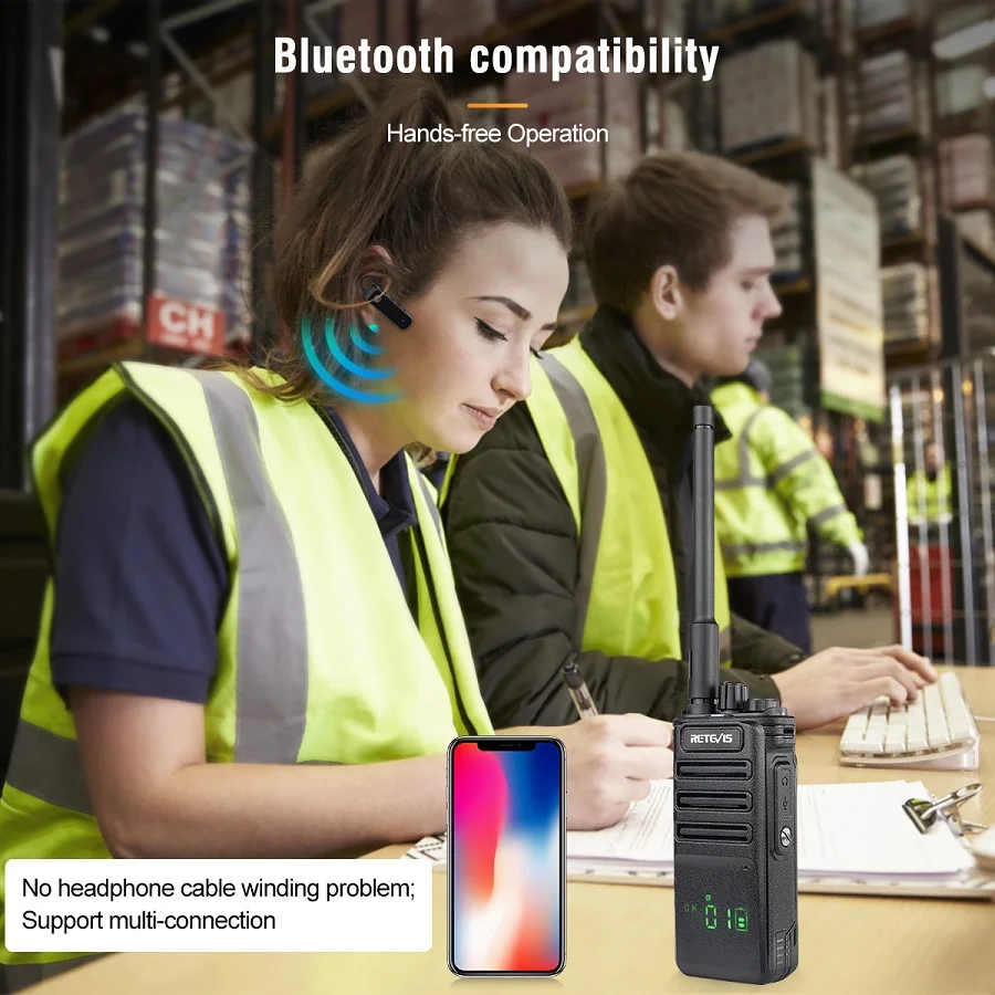 10W UHF Bluetooth-Compatible Walkie Talkie Retevis RB689 Handheld  Walkie-Talkies Powerful Professional Radio for Warehouse