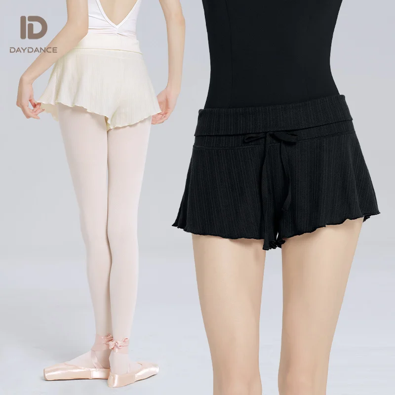 Pantaloncini da balletto da donna Pantaloni da allenamento per yoga e danza con coulisse a vita alta