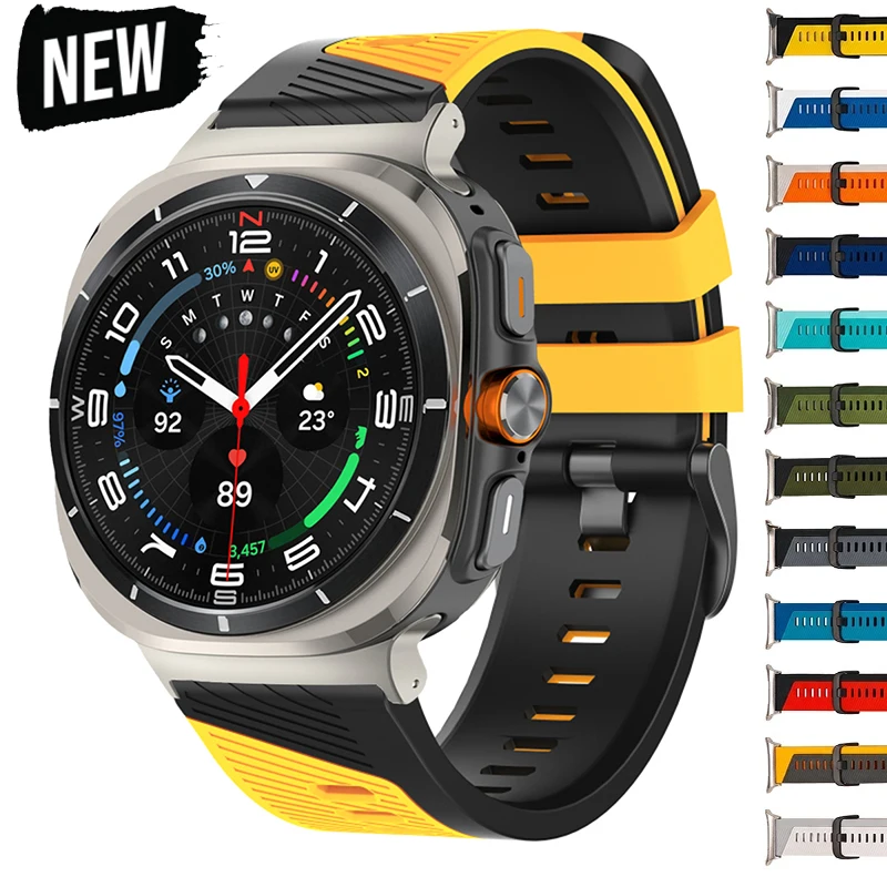Silikonarmband für Samsung Galaxy Watch Ultra 47mm 2025 Sportband Armband für Galaxy Watch 8 7 6 5 4 40/44mm 8/6Classic 46mm